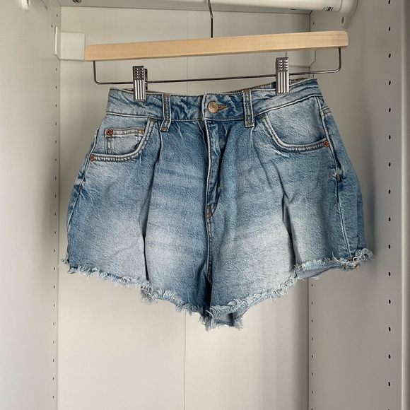 High-Waisted Flare Zara Jean Shorts, 00 - Picture 3 of 3